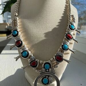 Vintage Old Pawn Navajo Native American Sterling Silver Squash Blossom